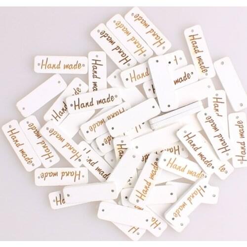 White Rectangle Letter Wooden Buttons for Handwork for Clothing Scrapbooking Crafts DIY Sewing Accessories Button Decoratives E