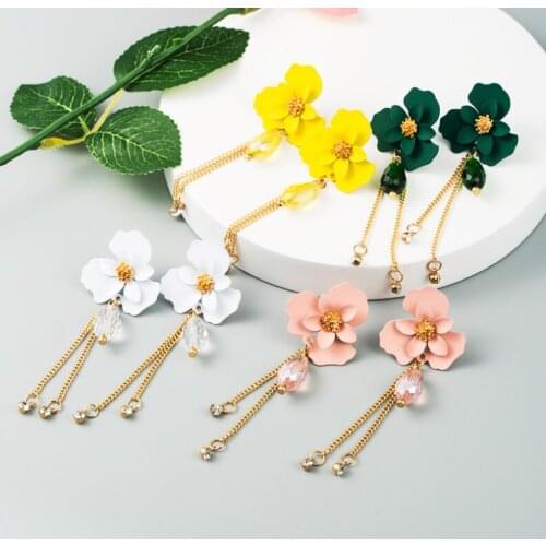 Free Shipping HER016 50 Pairs/lot Alloy Floral Earrings W Crystal&Rhinestones Ear Nail Fashion Earrings Women Wearing Jewelry