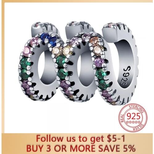 New 925 Sterling Silver Multicolor Zircon Diy Beads Charm Festival for Women Jewelry Gift Fit Original Pandora Bracelet Dangles