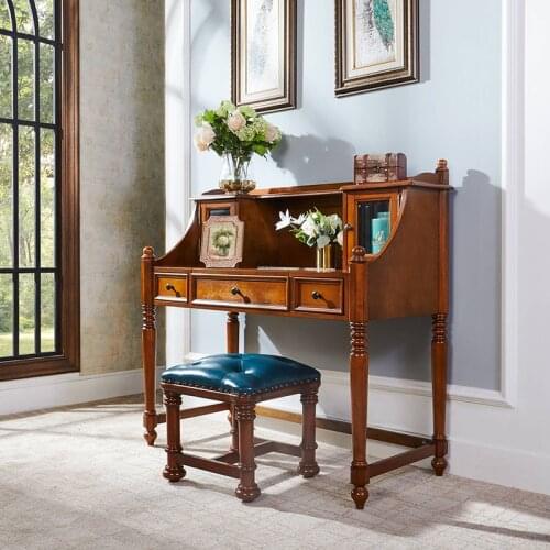 Wood make up table set with the mirror dresser table WA613