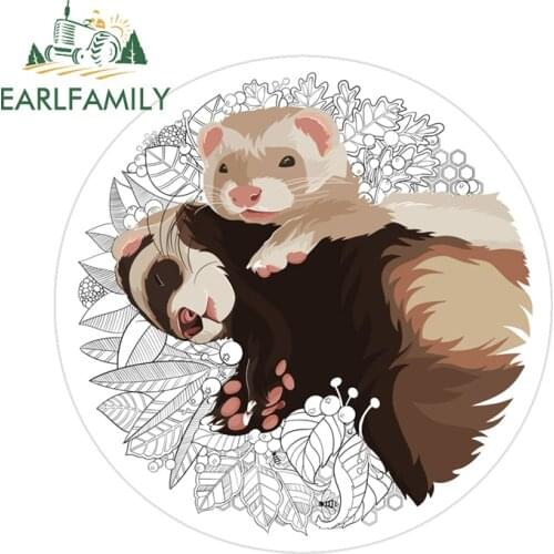 EARLFAMILY 13cm x 12.9cm for Ferret DIY Motorcycle Car Stickers Occlusion Scratch Waterproof Window Trunk Vehicle VAN Decal