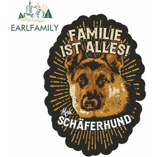 EARLFAMILY 13cm x 9.3cm For German Shepherd Dogs Race Hats Dog Car Bumper Window Stickers DIY Graffiti Sticker Vinyl Material