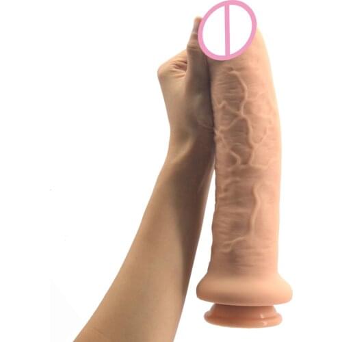 FAAK 11.2" silicone giant realistic dildo huge penis anal dildo large girth female masturbator suction skin color sex products