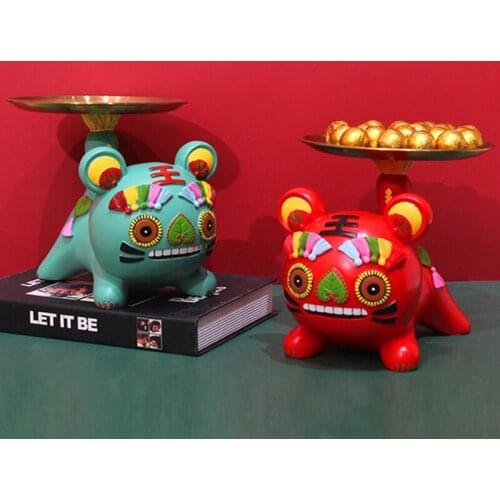 Home Decor Figurine Miniature Chinese Style Porch Key Storage Box Kid Room Lucky Ornaments Feng Shui Decoration Creative Crafts