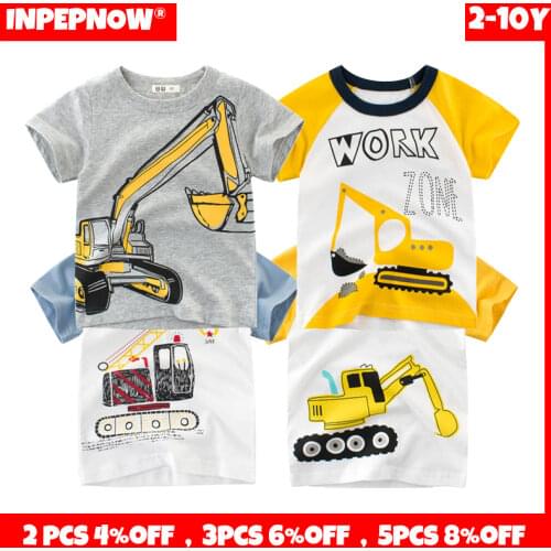 INPEPNOW 2020 Childrens T-shirt for Boys T Shirt Car Cotton Tops Child T-shirts for Girls Kids Boy Tshirt Birthday T-shirt