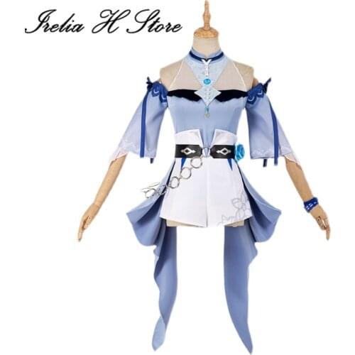 Irelia H Store Genshin Impact Qin Swimsuit Cosplay Costume Qin Summer swimwear dress female