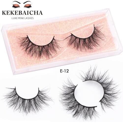 KEKEBAICHA Natural Lashes 3D Mink Eyelashes Cruelty-free Medium Volume Mink Lashes False Eyelashes Crisscross Lashes Makeup E12