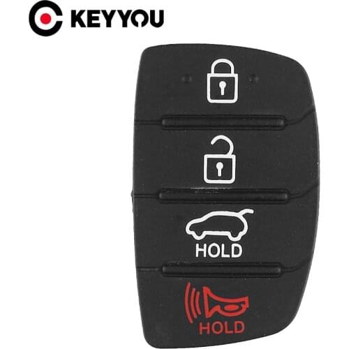 KEYYOU 10/20pcs 4 Buttons Rubber Silicone Pad For Hyundai HB20 SANTA FE IX35 IX45 Key Case Cover Auto Replacement Parts