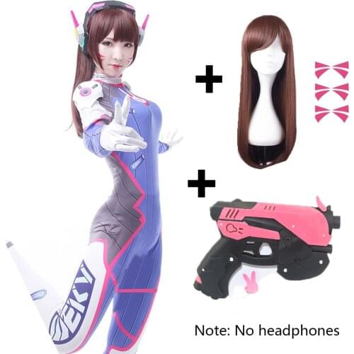 Dva Cosplay Costume Game Female Adult child Lycra 3D Printing Spandex Halloween Party Zentai Wig Suits Gun D.Va cos