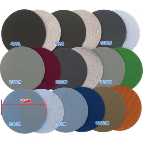 3 Inch 75mm 5Pcs-100Pcs Silicon Carbide Hook&Loop Round Sandpaper Wet/Dry Sanding Discs For Tools Polishing Accessories