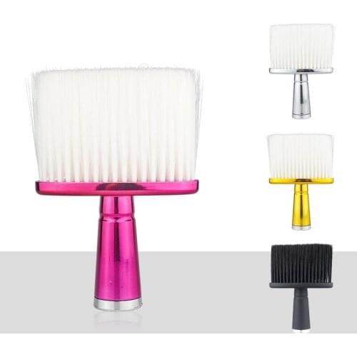 Neck Duste Soft Hair Brush Salon Hair Cutting Broken Hair Brush Electroplated Handle Haircut Cleaning Brush Hair Styling Tools