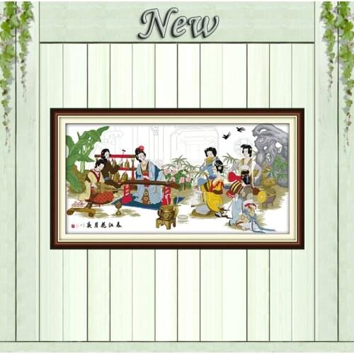 Women party beauty home decor painting counted print on canvas DMC 14CT 11CT chinese Cross Stitch Needlework Set Embroidery kits