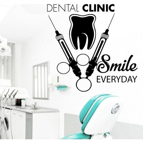 Dental Clinic Wall Stickers Home Decor Teeth Hospital Smile Everyday Phrase Vinyl Nursery Interior Removable Wall Decals Y781