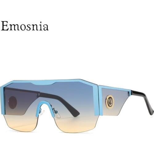 2021 New Modern Oversized Square Sunglasses Men Women Big Frame One Piece Lens Sun Glasses Gradient Driving Unisex Eyewear UV400