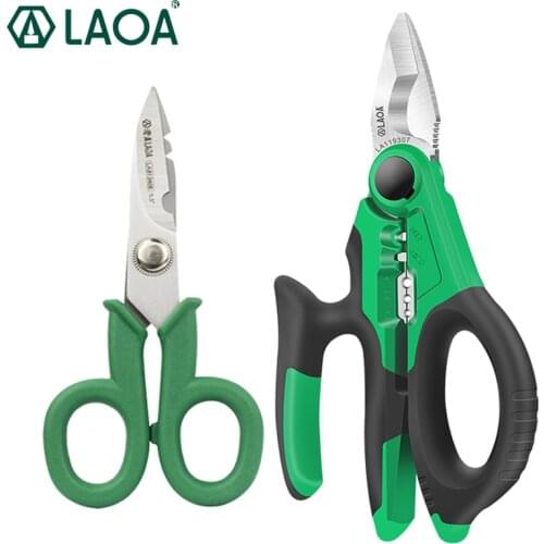 LAOA High Quality Stainless Steel Electricians Scissors Wire Stripping Cutting Terminal Crimping Tools Made In Taiwan