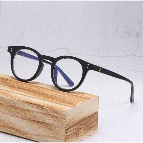 Anti blue light glasses women Round Glasses Frame Clear glasses Rivets Men Eyeglasses Computer Gaming Spectacle