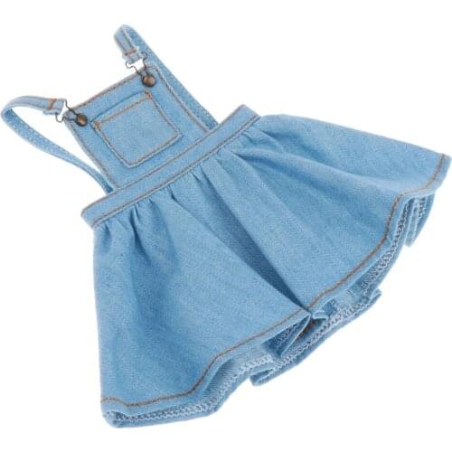 1/6 BJD Doll Clothes - Denim Suspender Skirt Bubble Dress - Suitable for Blythe, for Mini Dollfie MSD DOD or Other 12inch Dolls