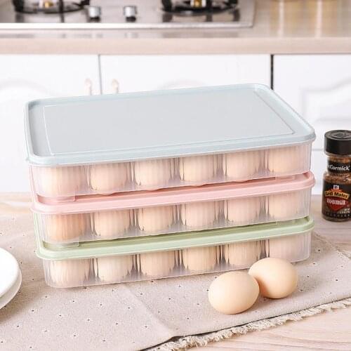 24 Grids Egg Box Organizer Kitchen Refrigerator Storage Box for Food Eggs Storage Box Container Egg Tray Holder Kitchen Supplies