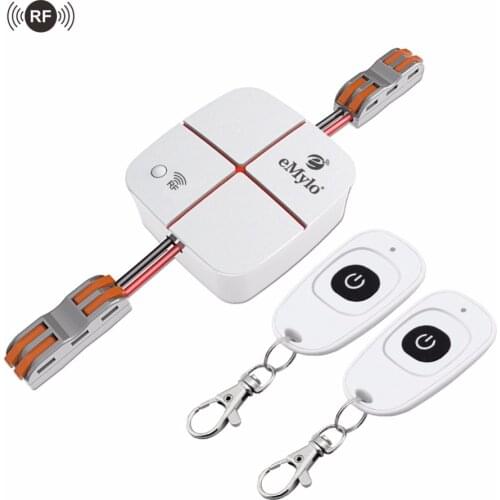 EMylo 433Mhz Wireless RF Relay DC 5V-24V 1 Channel Remote Control Switch 2pcs Transmitter with Receiver