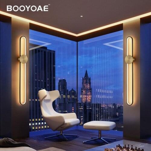 Modern Led Wall Lamp For Room Copper Bedroom Bedside Designer Hotel Living Background Wall Lighting Staircase Wall Sconce Lamp