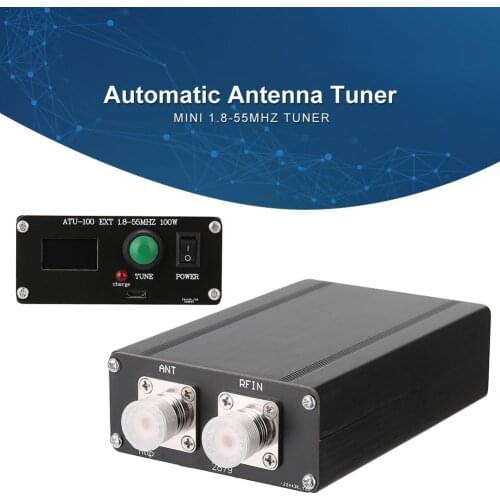 1.8-55MHz 0.91 Inch OLED Display Screen HAM Tester Mini Automatic Antenna Tuner Radio Device Component 7 Capacitor 7 Inductor