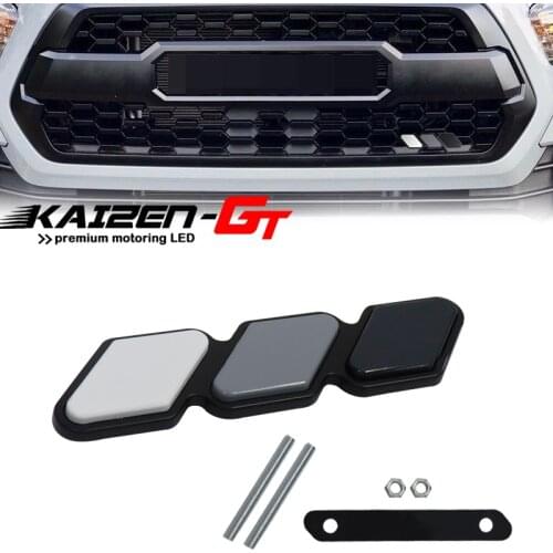 Tri-color Acrylic Decoration Badge Car Front Grille Emblem Badge w/Mounts Kit For Toyota Tacoma 4Runner Tundra Auto Accessories