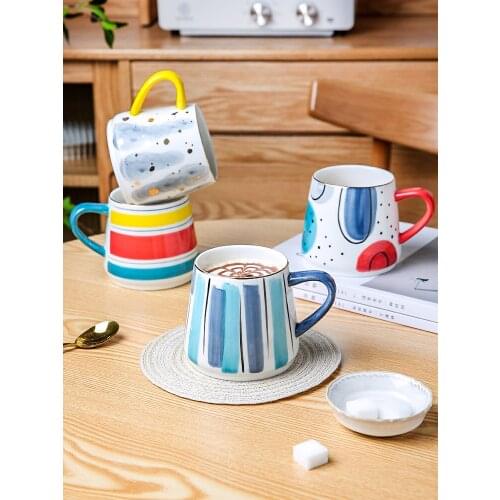 Creative Trend Ceramic Mugs Nordic Colorful Coffee Milk Water Cup Tea Party Drinking Home Drinkware Gifts