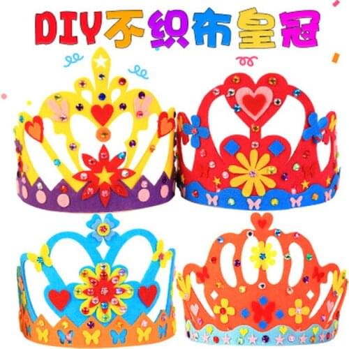 EVA Foam Paper Sequins Crown Paper Craft Creative Kindergarten Art DIY Craft Toys for Children Party Decorations Craft Kit