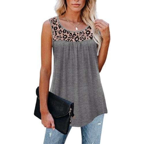 Large Size Womens Wear Summer 2021 New Fashion Leopard Print Womens Wear Loose Casual Round Neck Vest T-shirt Womens Top