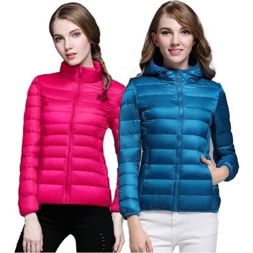 2021 new 90% white duck down jacket ladies fall/winter light white duck down jacket windproof warmth parka coat women