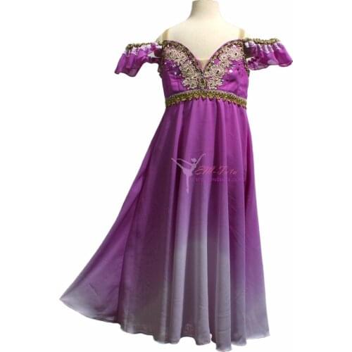 Women Professional Ballet Dress Pink With Gold,Custom Made Chiffon Ballet Stage Costume, La Bayadere Ballet Attire