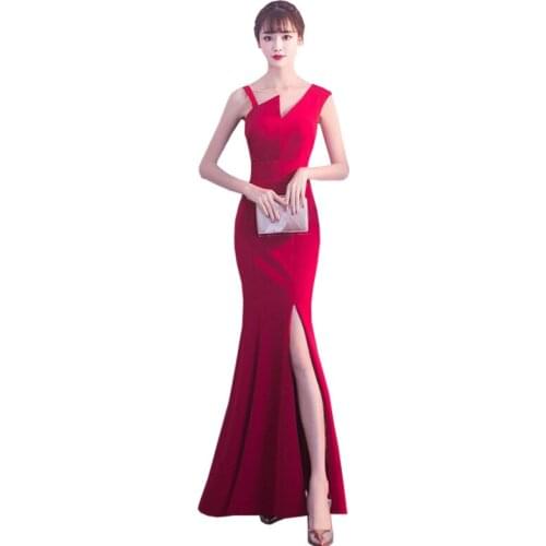 Meldel 2019 Robe De Soiree Elegant Long Evening Dress with an Open Back Simple Black Evening Dress with Zipper