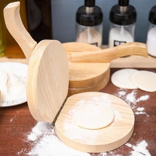 1pcs Wooden Dough Presser Dumpling Wrapper Presser Pastry Presser Dumpling Skin Press Tool Dumpling Wrapper Making Baking Tool