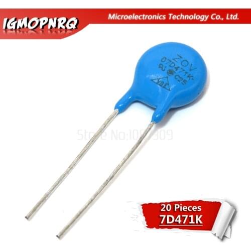 20pcs varistor 07D471K 470V piezoresistor 7D471K 7D471