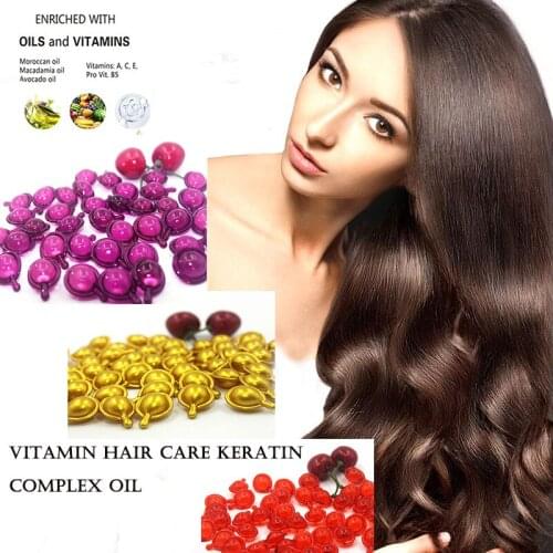 20pcs Smooth Hair Vitamin Serum Capsule Damaged Dyed Hair Repairing Keratin Essential Oil Anti-hair Loss Hair Care Products