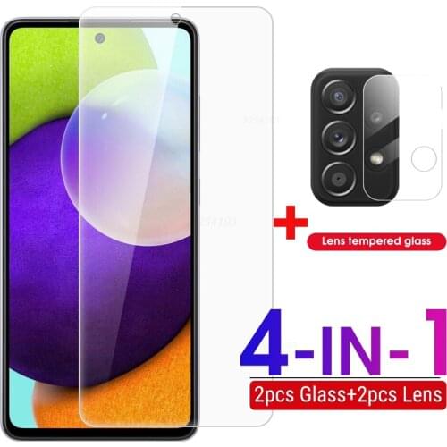 4 in 1 For Samsung Galaxy A52 Glass For Samsung A52 A72 Screen Protector Tempered Glass For Samsung Galaxy A71 A51 M62 F62 Glass