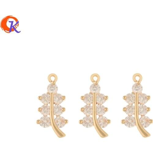 Cordial Design 50Pcs 8*17MM Jewelry Accessories/Hand Made/CZ Charms/Tree Shape/Pendant/DIY Jewelry Making/Earring Findings