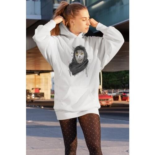 Angemiel Wear Assassin 'S Cat White Dress Sweatshirt Tunik