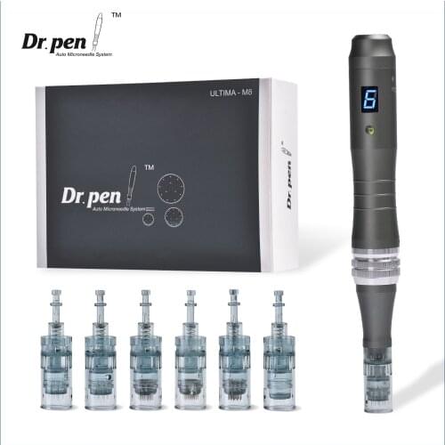 Dr.Pen Ultima M8 with Free 7Pcs Needle Cartridges Professional Derma Pen Microneedling Therapy for Facial Skin Care Tool