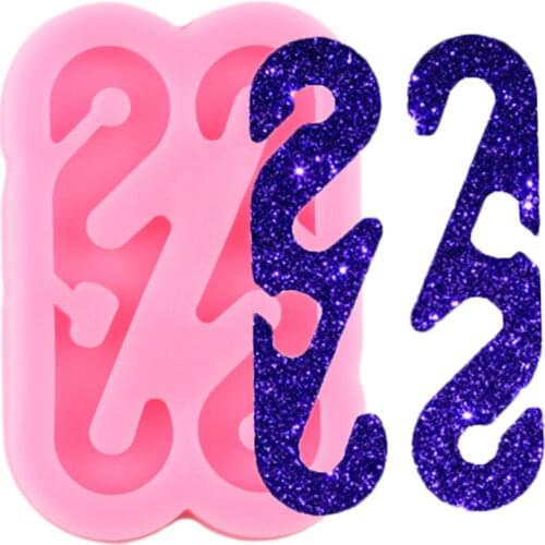 Shiny Glossy Hook Mould Crafting Buckle Silicone Mold Keychain Epoxy Resin Table Mold Pendant Necklace Jewellery Making