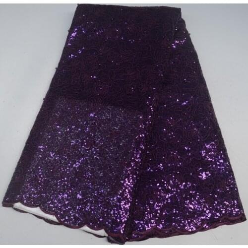 5yards/pc) high quality embroidered African sequins French net lace fabric shining tulle lace fabric for party dress FLP189