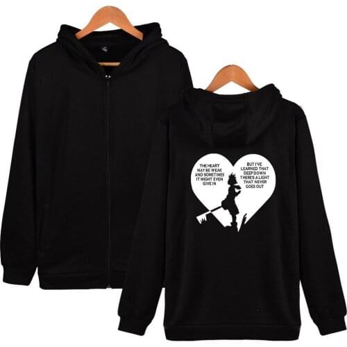 Kids Hoodies Japan Anime Kingdom Hearts Sora Hoodie Sweatshirts Zip Up Jacket Coat Cosplay Costume For Men Women