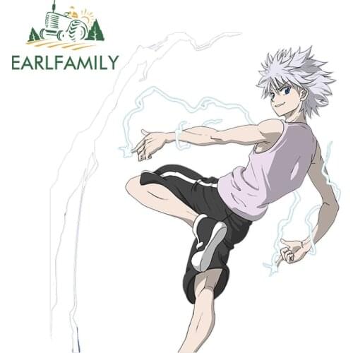 EARLFAMILY 13cm x 12.2cm for Hunter X Hunter Killua Zoldyck Camper Car Sticker JDM Vinyl Car Wrap Decal Scratch-Proof DIY Decor