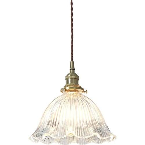 European Brass Chandelier Dining Room Living Room Coffee Bar Bedside Bedroom Nordic Modern Transparent Glass Chandelier