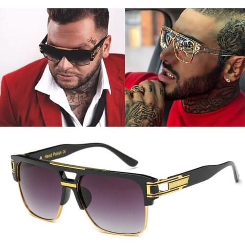 DPZ Classic Luxury Men Sunglasses Glamour Fashion Brand Sun Glasses For Women Mirrored Retro Vintage Square Designer Shades