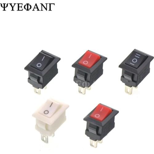 10Pcs Push Button Switch 10x15mm SPST 2Pin 3A 250V KCD11 Snap-in On/Off Boat Rocker Switch 10MM*15MM Black Red and White