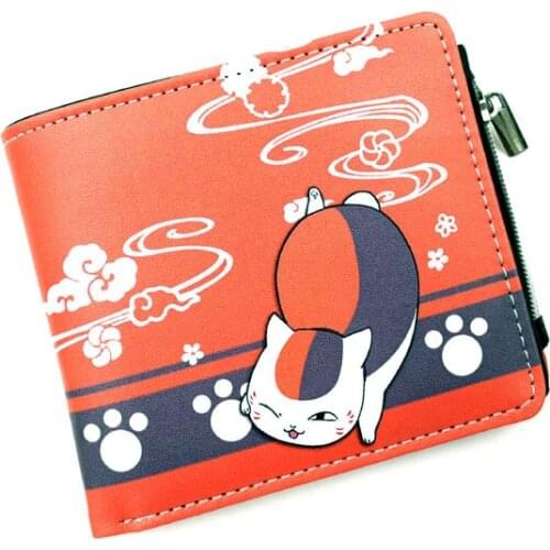 Anime Natsume yuujinchou PU Short Wallet Nyanko Sensei Anime Coin Purse