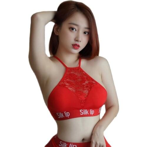 Halter Ice Silk Lace Mesh Patchwork Bustier See Through Crop Top Hot Sexy Pole Dance Night Clubwear Summer Croptop Camis Cropped