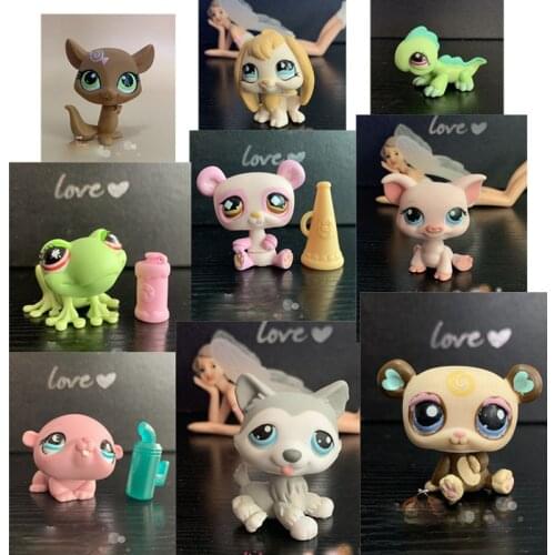 Hasbro LPS Animal Dolls Model Littlest Pet Shop Cute Action Figure Toys Mini Pet House Rabbit Figurines Ornament Girls Gifts