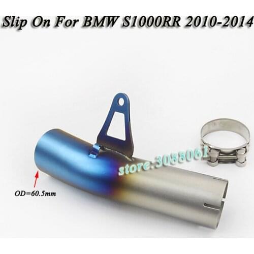 Motorcycle Full System Exhaust Muffler Modified Middle Tube Link Pipe Slip On For BMW s1000 S1000RR Without Exhaust 2010-2014